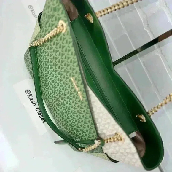 Michael Kors Shoulder Bag xchain Large Purse MK Signature Tote Fern Green - Picture 5 of 12